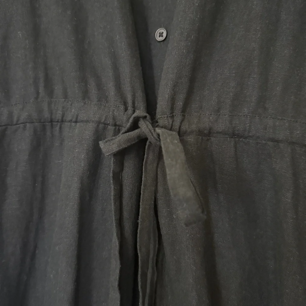 A New Day Black Linen Blend Midi Shirt Dress - Picture 6 of 8